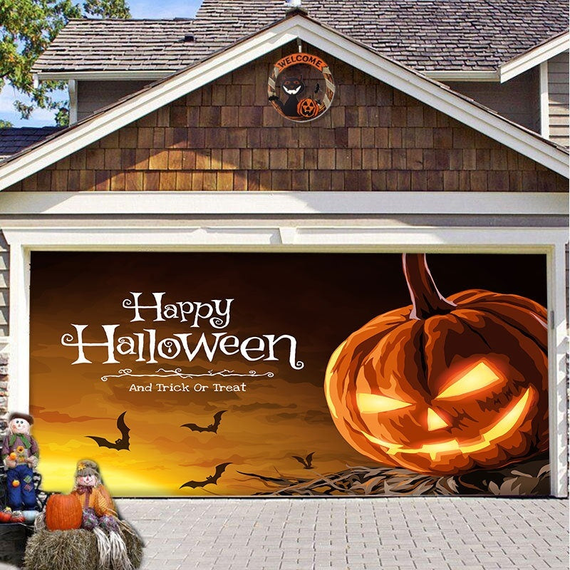 Halloween Garage Background Decoration Hanging Cloth