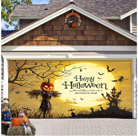 Halloween Garage Background Decoration Hanging Cloth