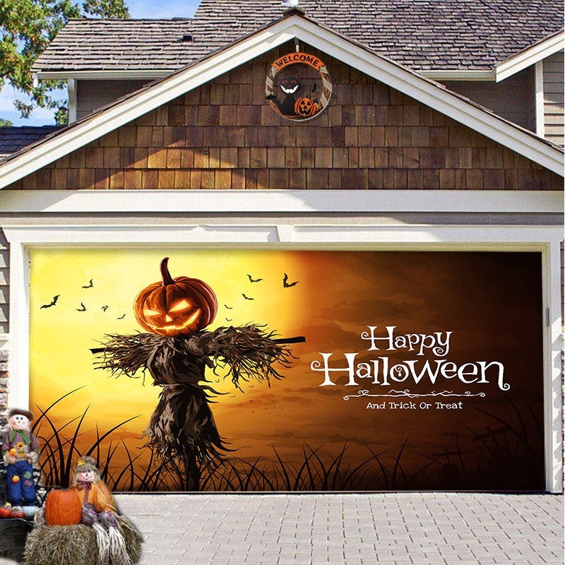 Halloween Garage Background Decoration Hanging Cloth